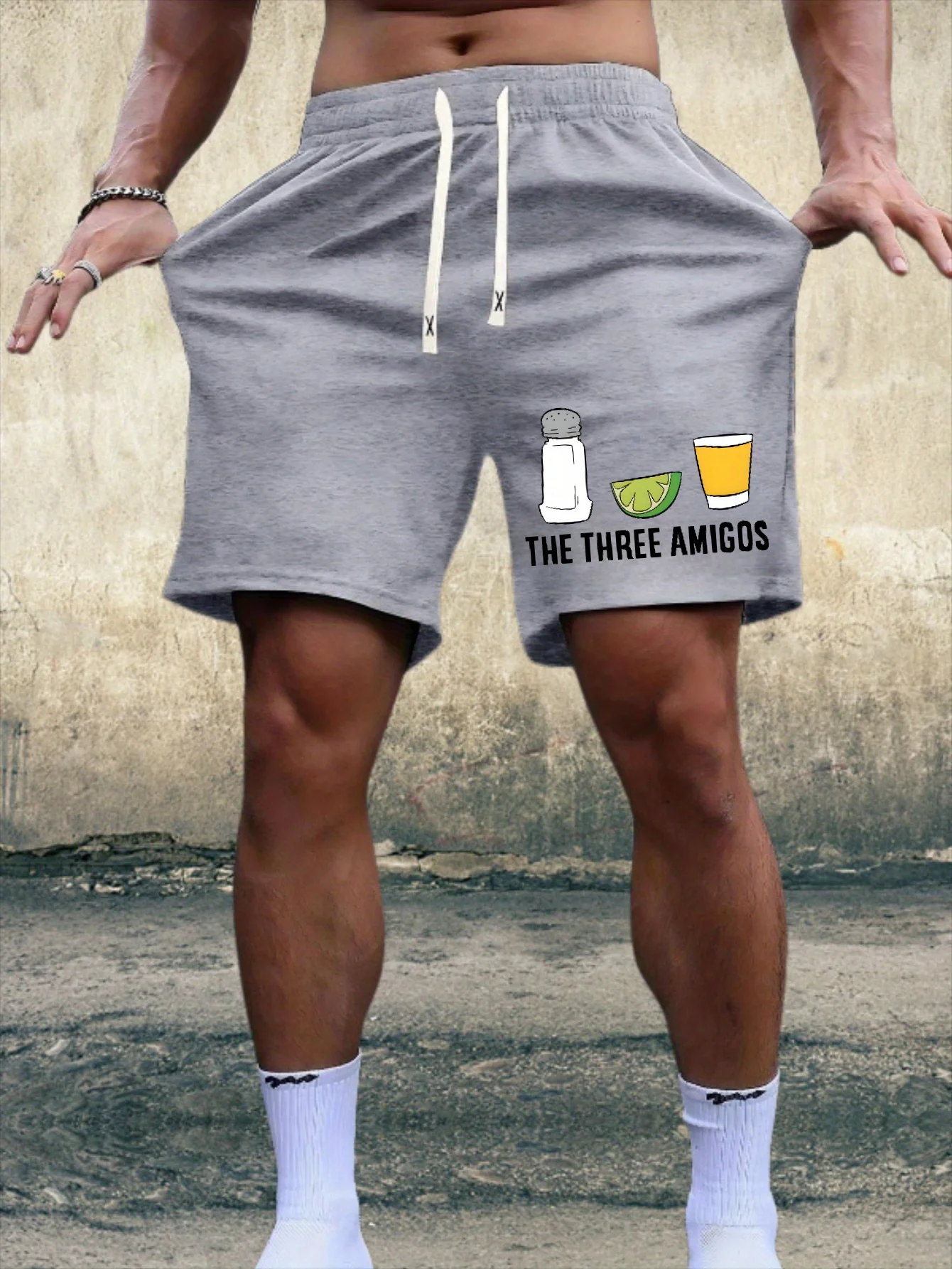 Tequila Element Printed Men's Shorts, Summer Casual Home and Outdoor Jogging Breathable Quick Drying Printed Bottom Pants