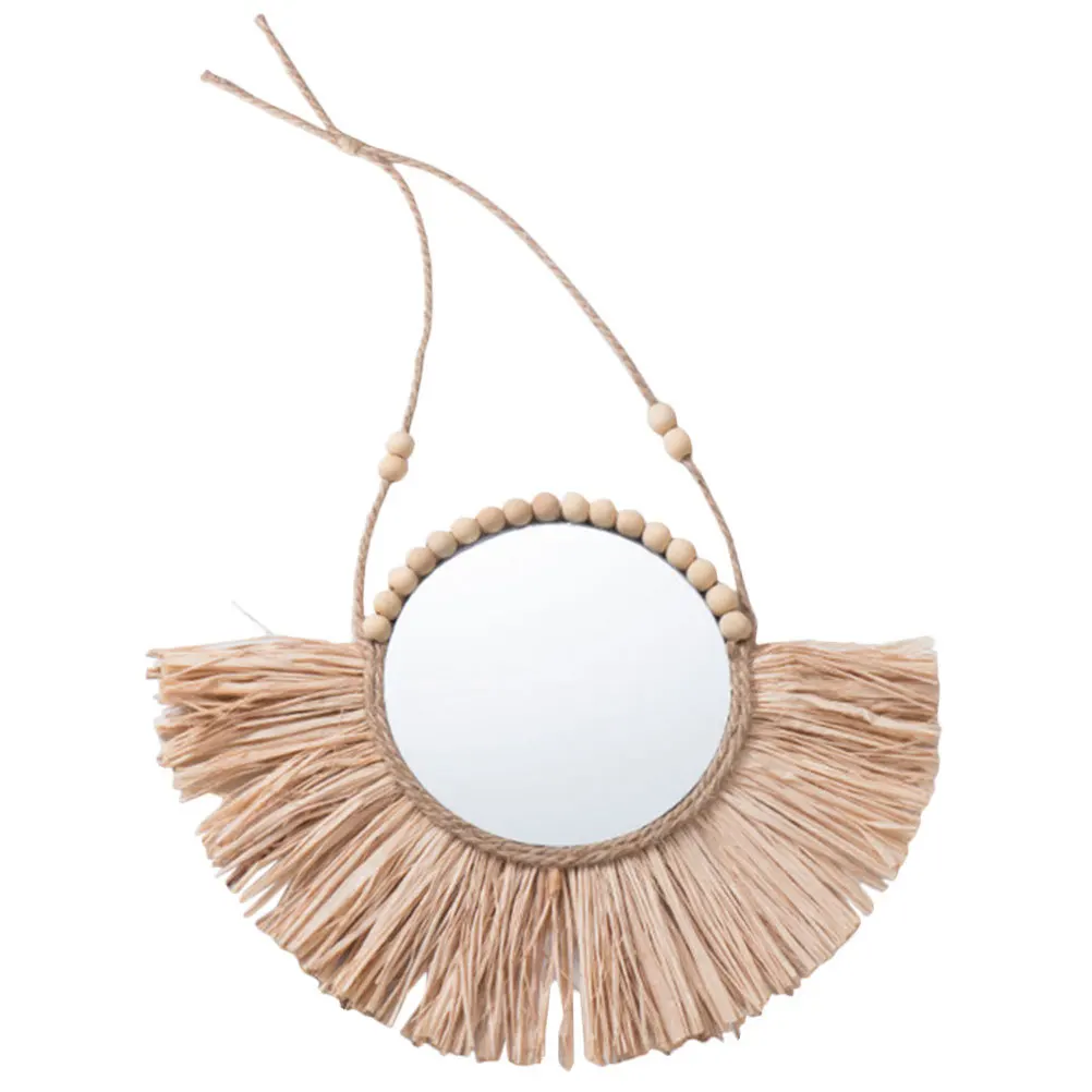 Household Wall Mirror Pendant Rustic Circle Decoration Vanity Mirrors Apartment Style Home Decorative