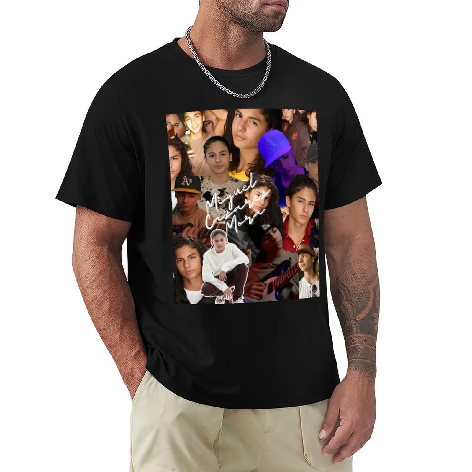 Miguel Cazarez Mora Seamless Collage with Signature - 2 T-Shirt man t shirts graphic T-Shirt
