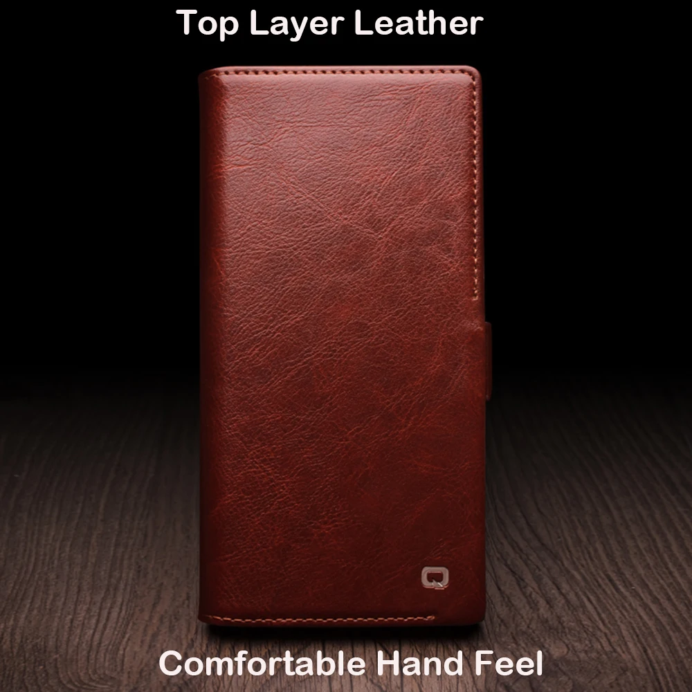QIALINO Genuine Leather Phone Case for Samsung S25+ Plus 5G Business Style Fashion Luxury with Card Slots Cover for S25 Ultra 5G