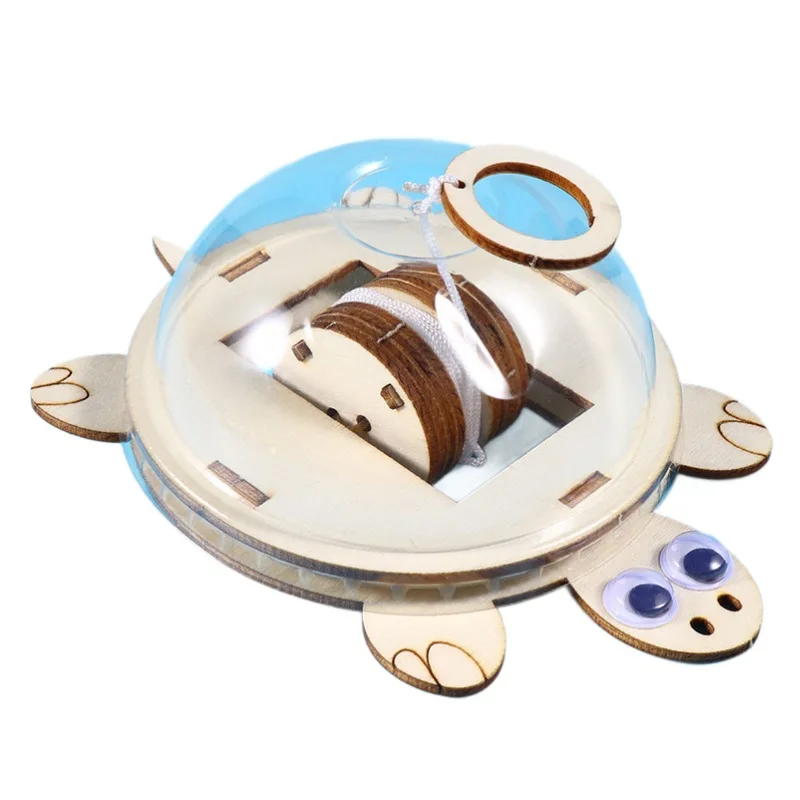 Handgemaakte technologie voor kinderen Kleine productie Kleine uitvinding Trekdraad Schildpad Natuurkunde Kleine experimentset Educatieve Teachi