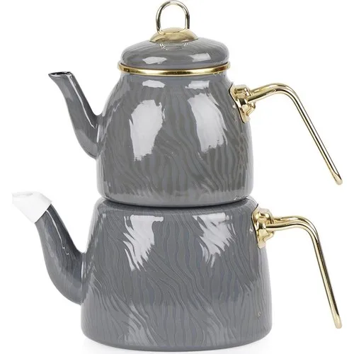 Acar Qualita Hüma Enamel Teapot-Gray