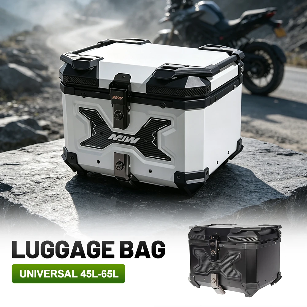 45/55L Premium Quick Release Aluminum Alloy Rear Trunk, Waterproof Universal Motorcycle Electric Scooter Luggage Storage Case