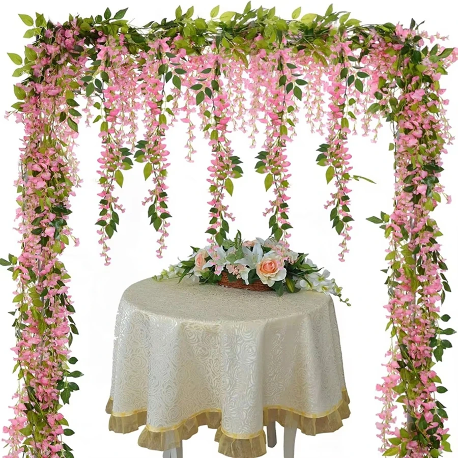 

Artificial Plant Flower Hydrangea Leaf Vine Wedding Decor Fake Plants Wall Arrangement Home Room Garden Accessories Outdoor Arch
