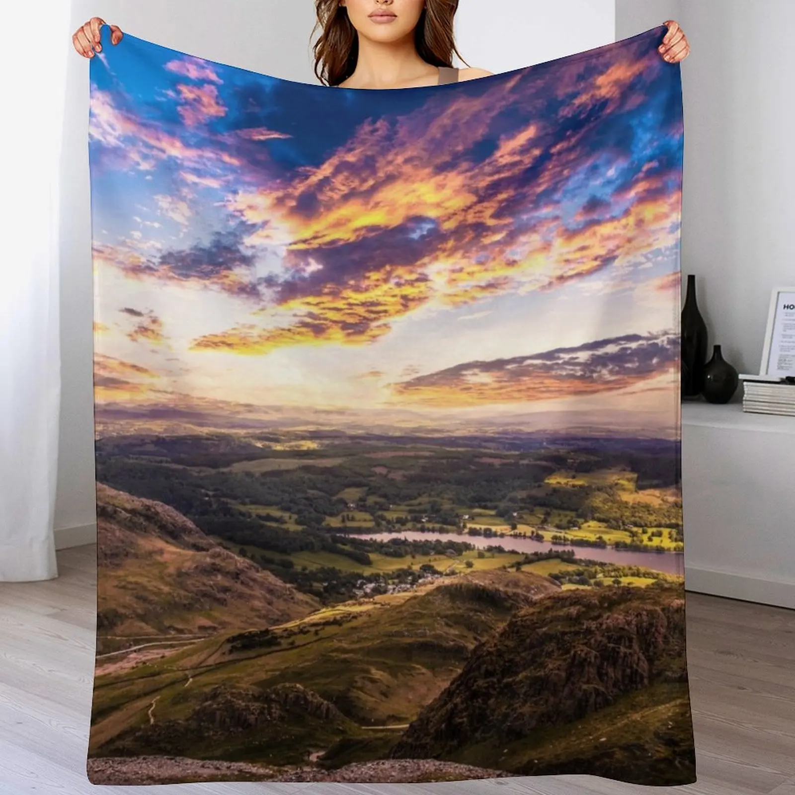 

Lake District Sunset Throw Blanket Extra Large Throw Sofa Designers Baby Blankets