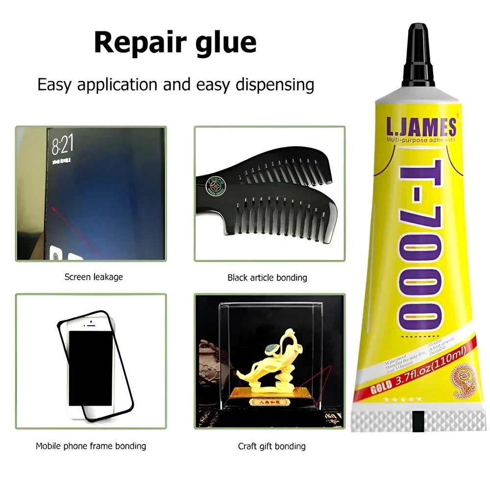 T8000 cola de precisão jóias strass sapato reparo do telefone diy t7000 adesivo cristal roupas têxteis logotipo remendos couro bond