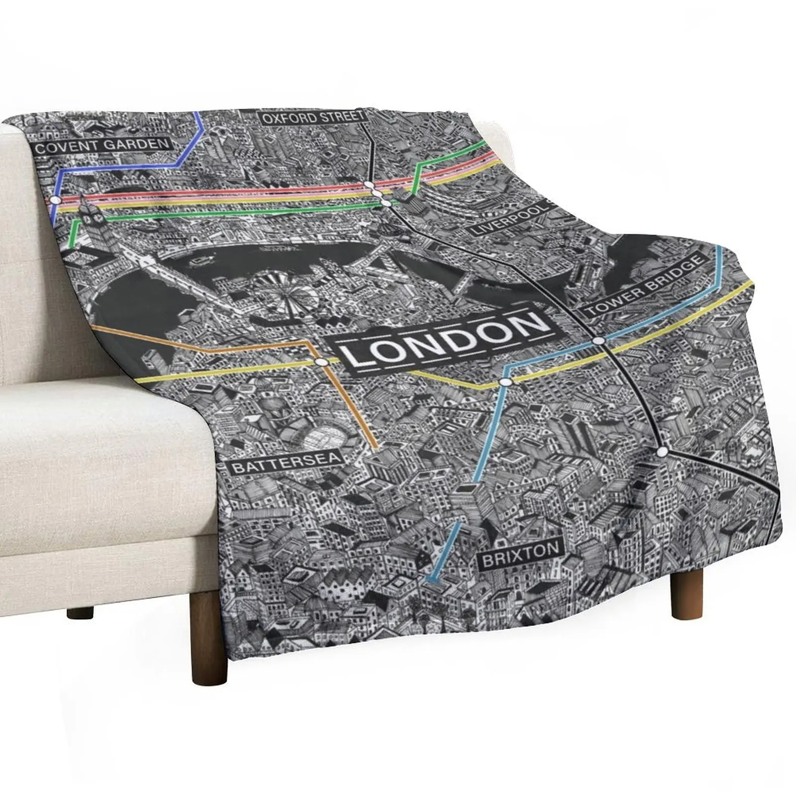 خريطة مدينة لندن رمي بطانية أفكار هدايا عيد الحب فروي بطانيات مخصصة فضفاضة #3