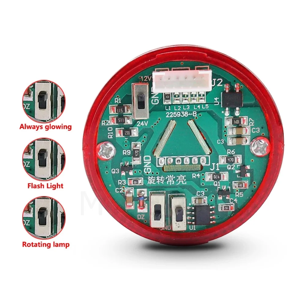 New multifunctional rotary industrial signal tower warning light alarm device 12V 24 V 110 V 220 v 1 ~ 5 optional