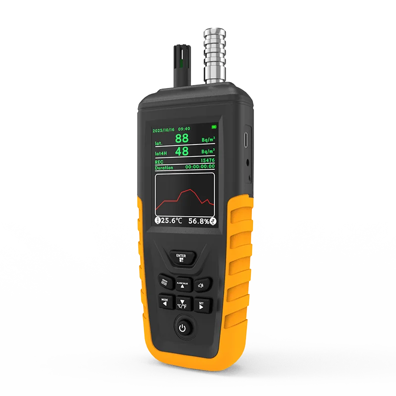 Radon Detector 0-20000 Bq/m³ Radon Gas Meter with Dual Sampling 3.2 TFT 10000 Data Logging for Home Inspection