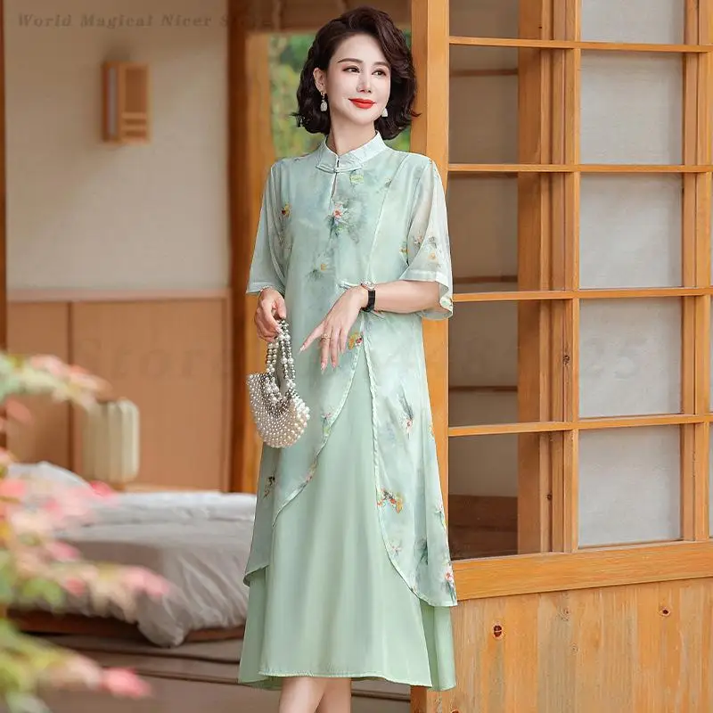 a line cheongsam dress Burgundy A-Line Puff Sleeve Wedding Cheongsam Qi Pao Dress