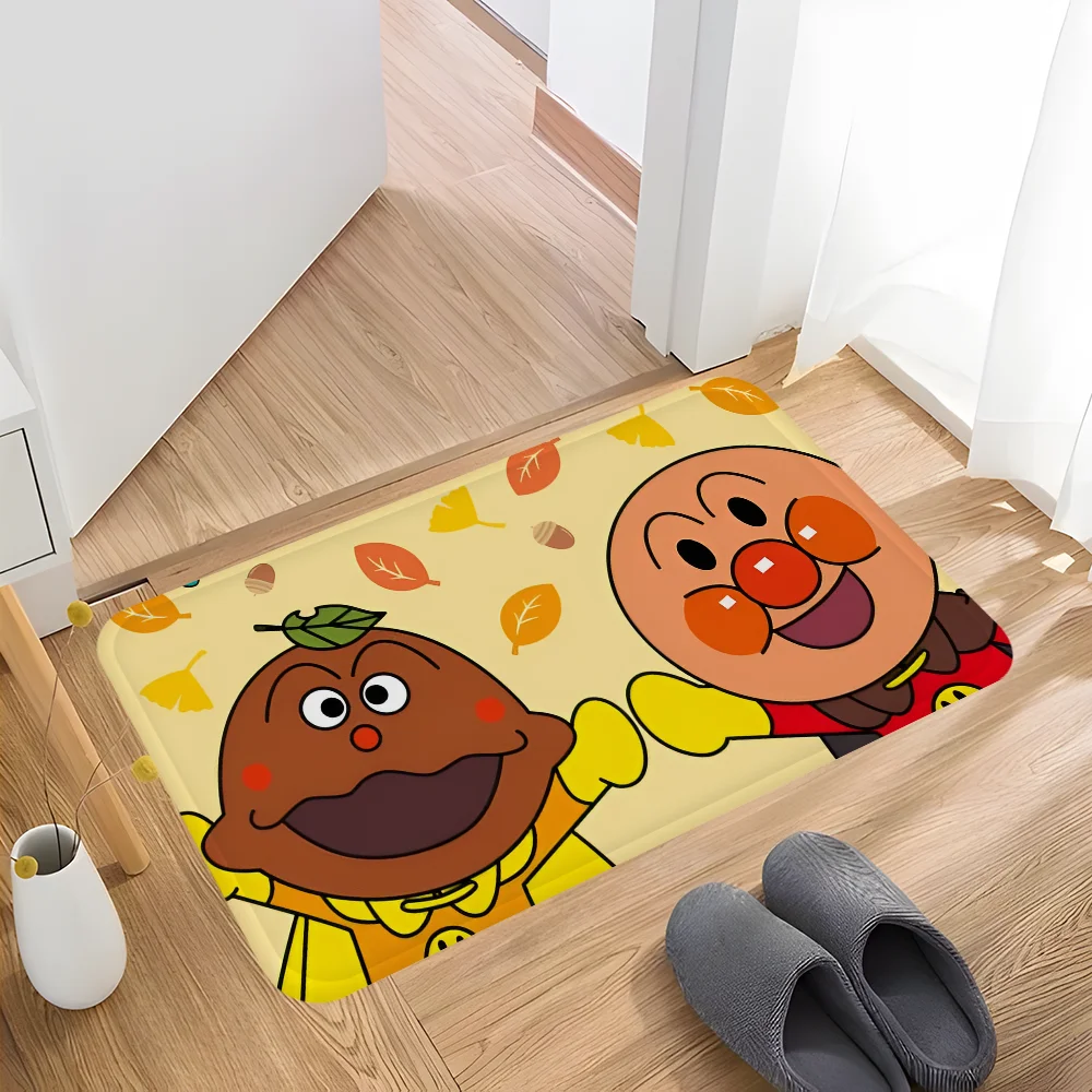 Children Doormats Anpanman Anime Floor Mat Bathroom Mat Kids Room Bedroom Decoration Balcony Anti-Slip Doormat Living Room