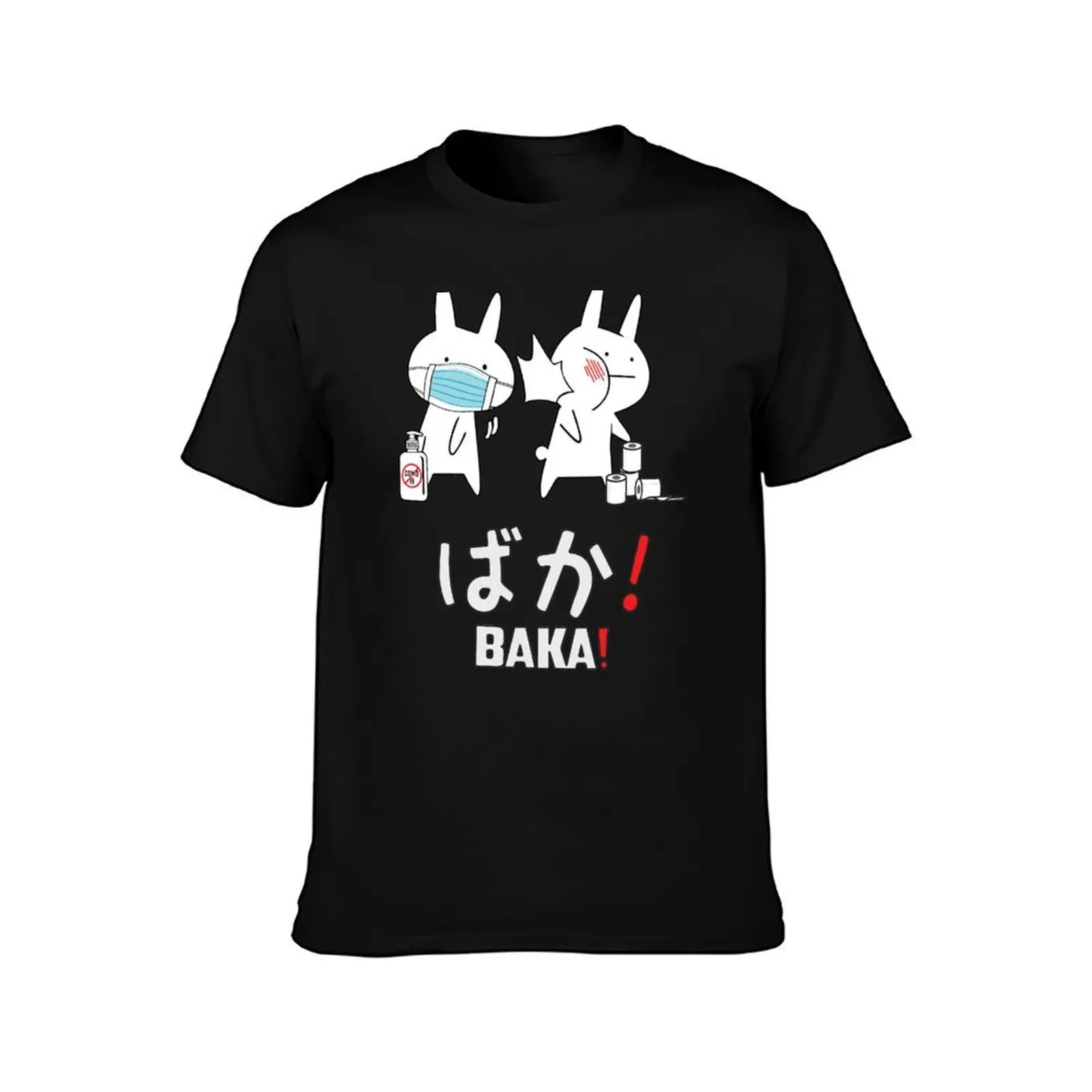 Funny Anime Rabbit Baka Slap! Toilet Paper Shortage! T-Shirt Casual Trendy Streetwear Tee Shirt T-Shirt