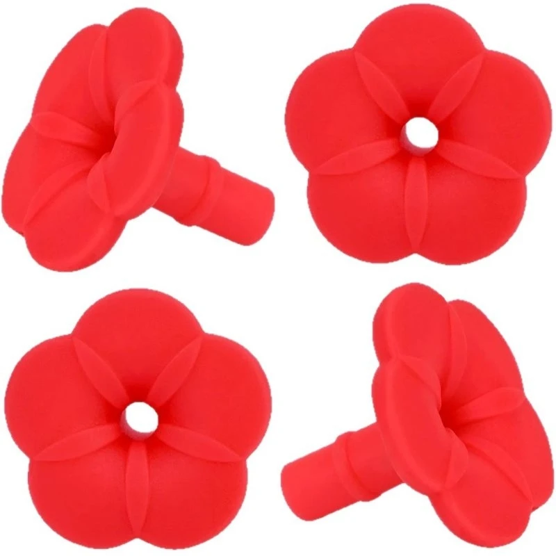 T19C 4PCS Hummingbird Feeder Replacement Parts,Flowers Shape Universal Fit Silicone Waterproof Bird Feeder Accessories