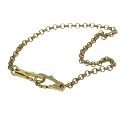 hip hop Gothic  vintgae brass 8mm Italy leopard pattern O ring rolo chain twisted spring hook EDC Choker keychain necklace GIFT