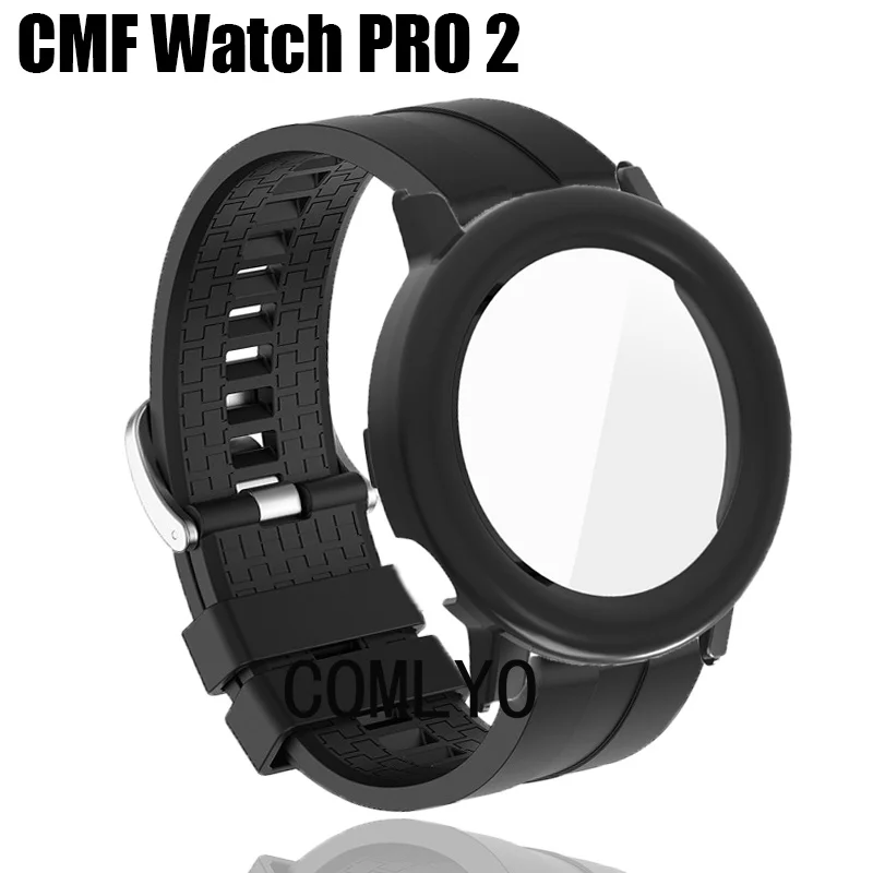 2in1 For CMF by Nothing Watch Pro 2 Case + Strap Smart Watch Protector Full Cover Protective Bumper Cases for Women men