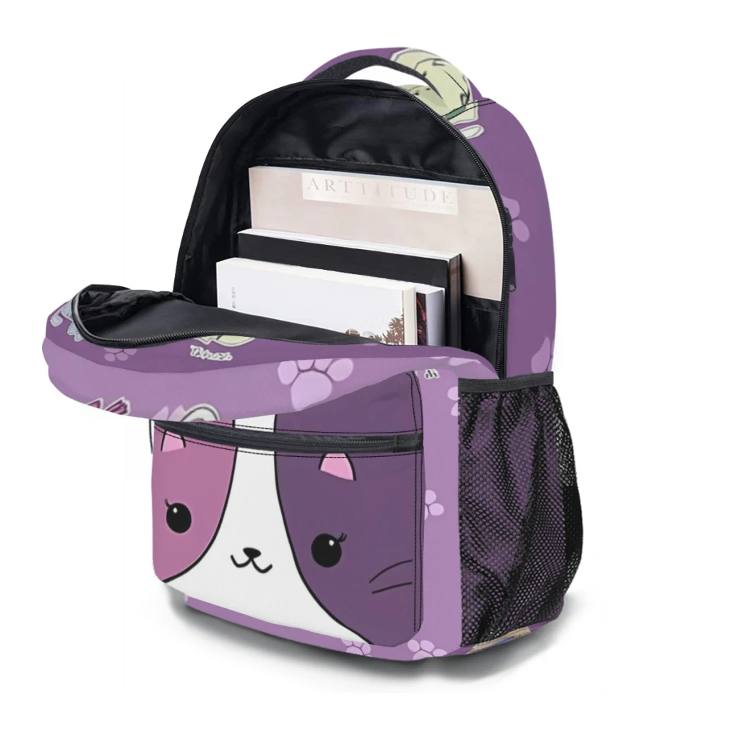 Aphmau-mochila de gato de gran capacidad, bolso de libro de moda, multibolsillos, ajustable, 17 pulgadas, nueva moda