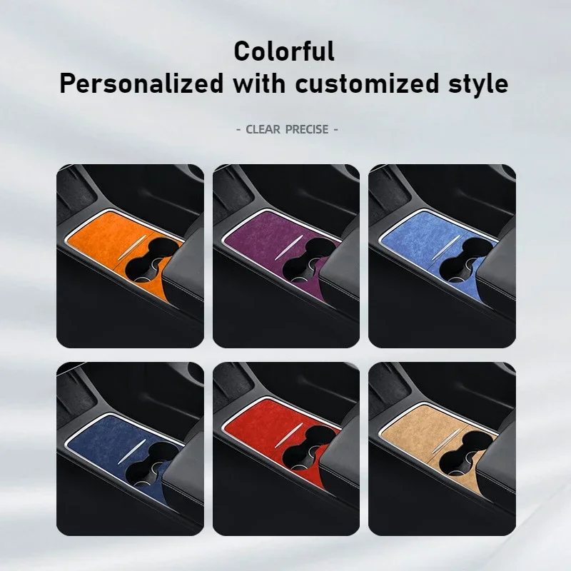 For Tesla Model 3 Y Suede Center Control Panel Trim Sticker Alcantara Protective Stickers Decorative Modify Car Accessories