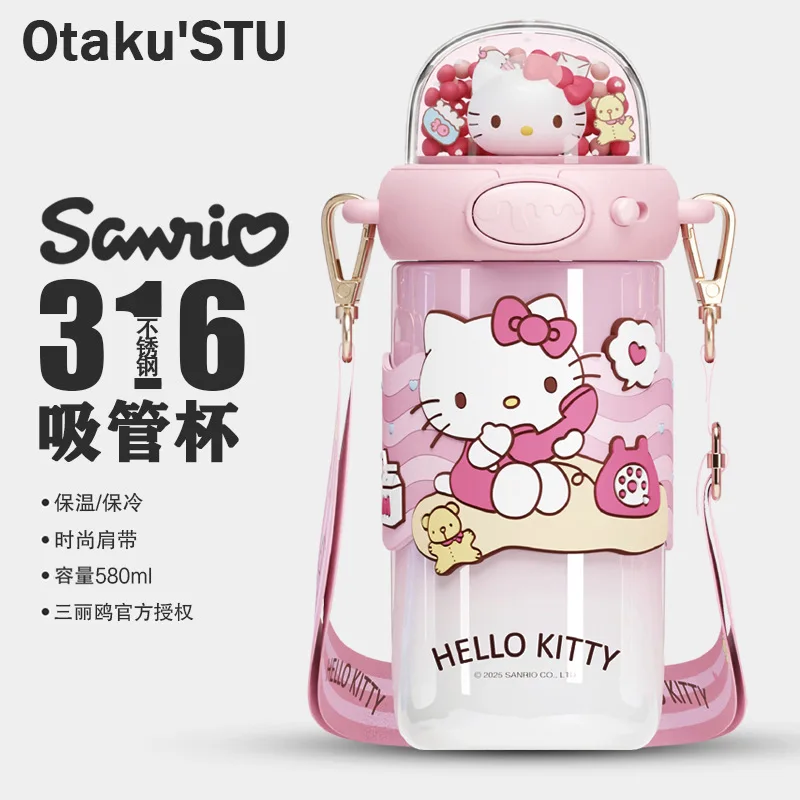 Genuine Sanrio Thermos Cup, High-Appearance Water Cup for Girls, Cute Aesthetic Premium Luxury Gift Portable Tumbler