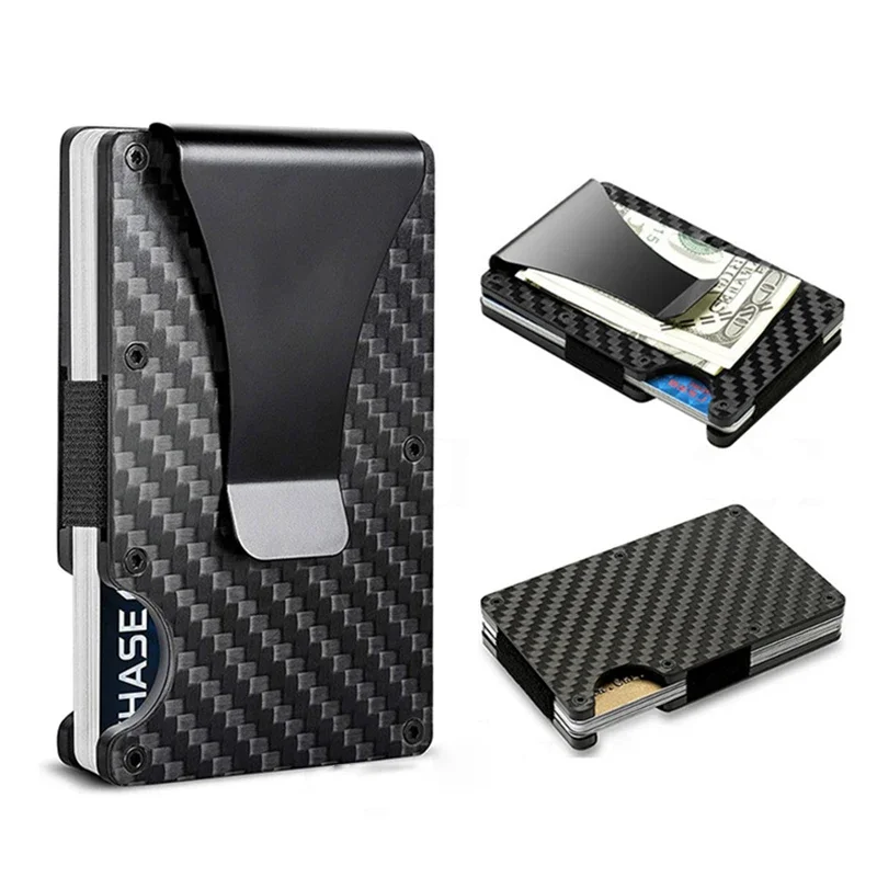 Men's Multi-functional Card Holder Anti Magnetic Metal Aluminum Card Case Anti-theft RFID Credit Wallet Bag Cash Bank Package
