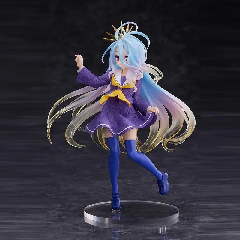 Game Life No Game No Life Blanc Kuromi Gibrielle Costume classique Figure Pvc Anime Ornement de bureau Modèle Jouets à collectionner Cadeaux