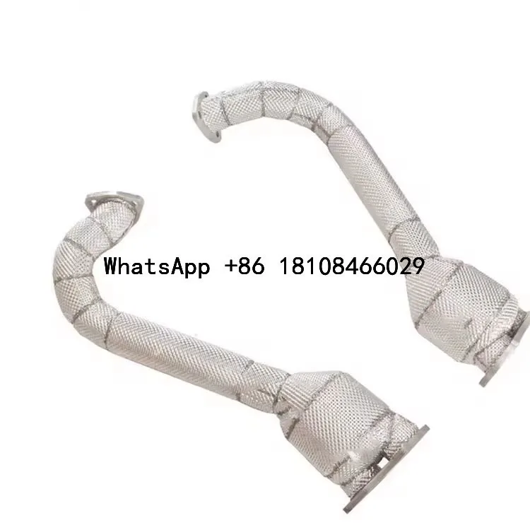 Xinaote  Stainless Steel Escape Tubo Escape Coche Exhaust Downpipe with Heat Shield For Porsche 718 GT4 4.0L