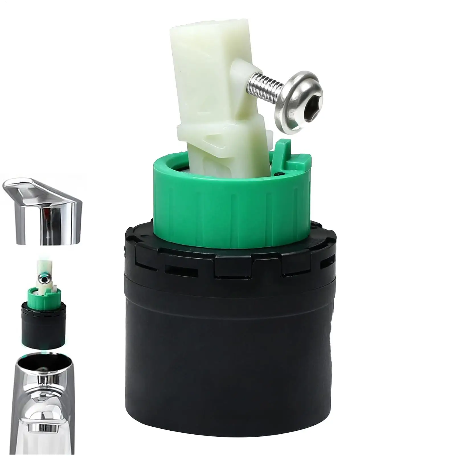 Faucet Cartridge 2 Inch Single Handle Ceramic Disc Valve Stem Replacement Parts Drip Repair Kit for Kitchen Sink Mixer Tap