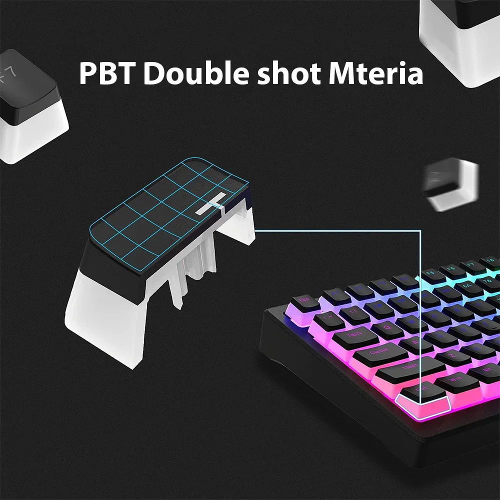 Pudding Keycap 130 Keys PBT Double Shot Mteria keyboard Keycap For 61 68 84 87 96 98 100 108 Key RGB Mechanical Keyboard keycaps