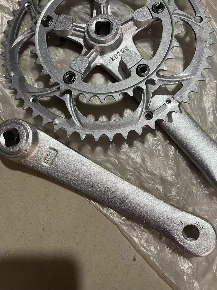 BCD110mm Mattsilber/Schwarz Kurbelgarnitur Rennrad Aluminiumlegierung 50-34 Zähne 8 Gang 9 Gang Vierkantloch Rennstraße 170 mm Kurbel – Detail 11