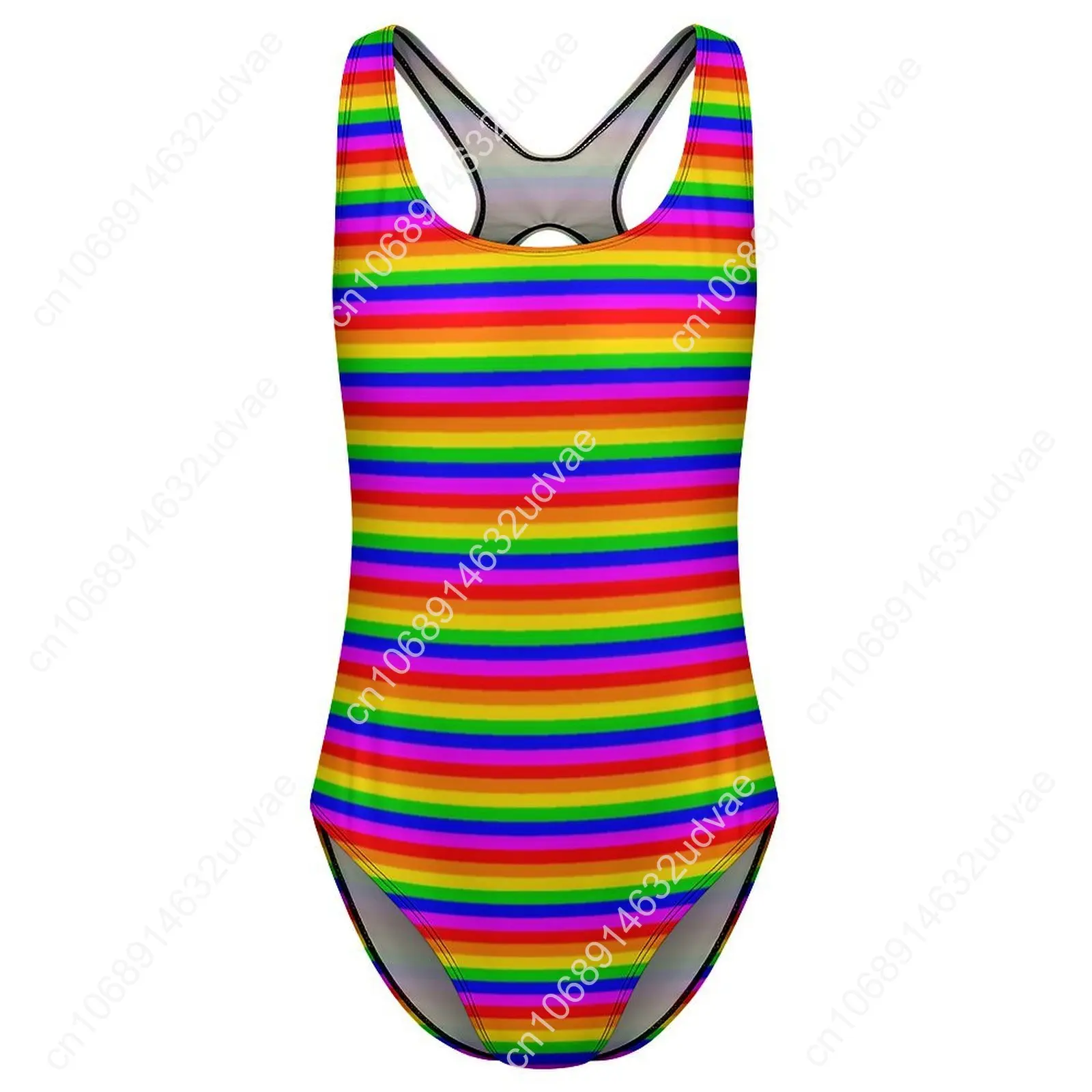 Traje de baño Gay de arcoíris, traje de baño Sexy con bandera de arcoíris para mujer, traje de baño Vintage de una pieza, Monokini calado con realce para vacaciones