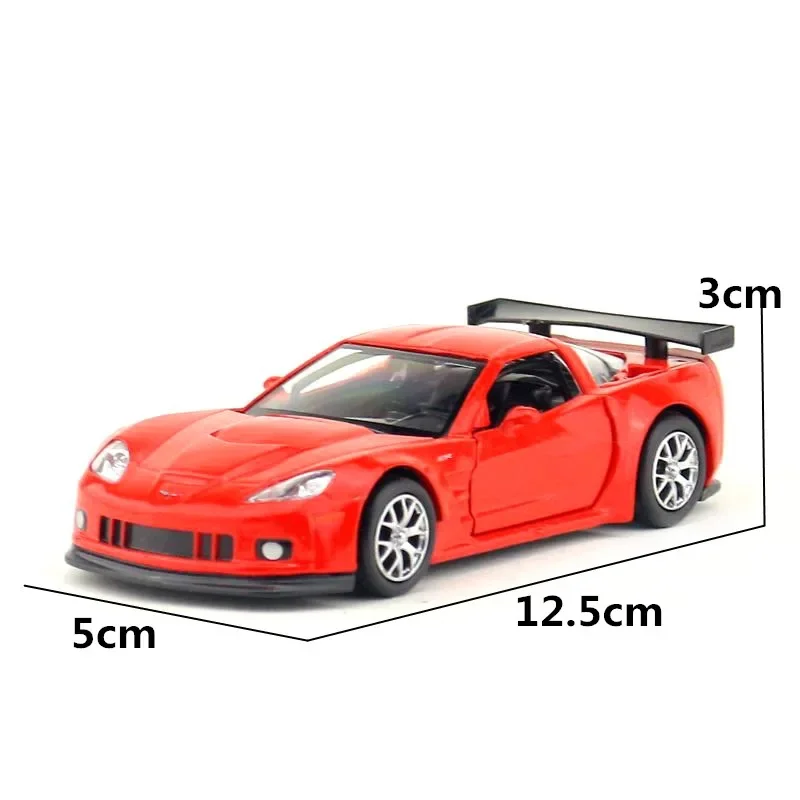 1:36 Chevrolet Corvette C6-R Car Model Scale Metal Diecast Miniature Pullback Vehicle Collection Xmas Gift Kid Boy Toy A216