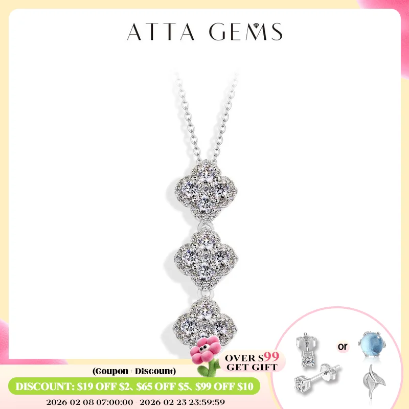 

ATTAGEMS 2025 ожерелья для женщин полный цвет D муассанит стерлингового серебра 925 пробы кулон классические помолвочные свадебные ювелирные украшения