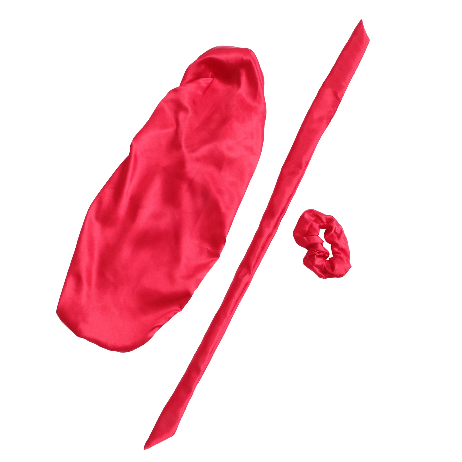

3 pcs Satin Sleep Bonnet Turban Cap Elastic Band Night Head Cover For Women Hair Protection Bath Hat Face Washing Cap
