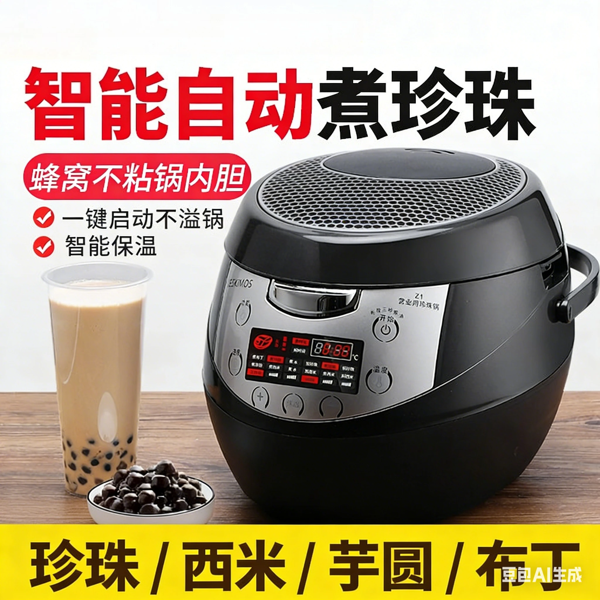 Panela elétrica comercial para cozinhar pérolas, especial para lojas de chá de leite, panela automática para pérolas, panela elétrica para lojas de chá de leite.