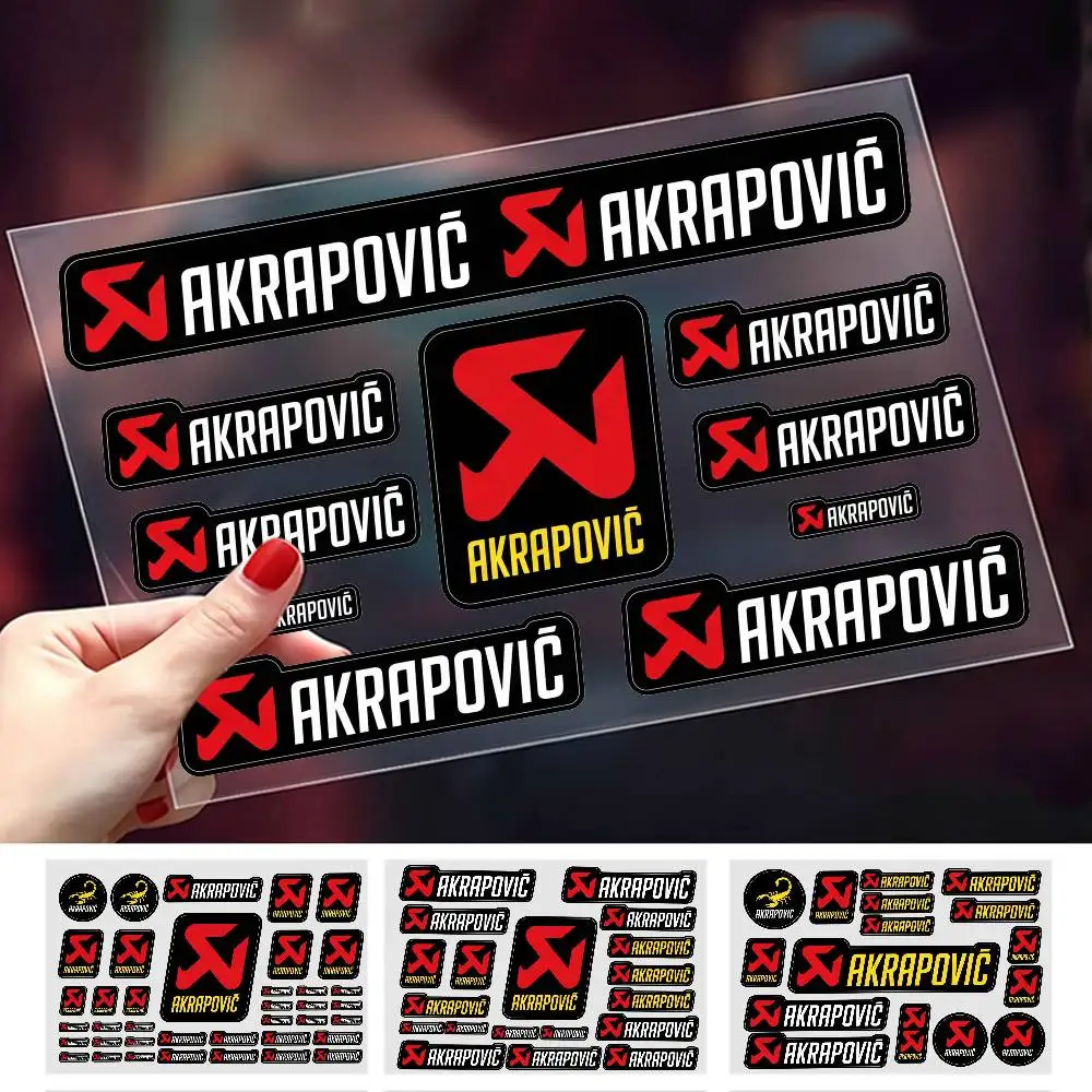 Für AKRAPOVIC Sicherheits-Reflektierende Wasserdichte Auto-Aufkleber Kratzschutz-Sticker Universell für Fahrradhelm Tasse Kühlschrank