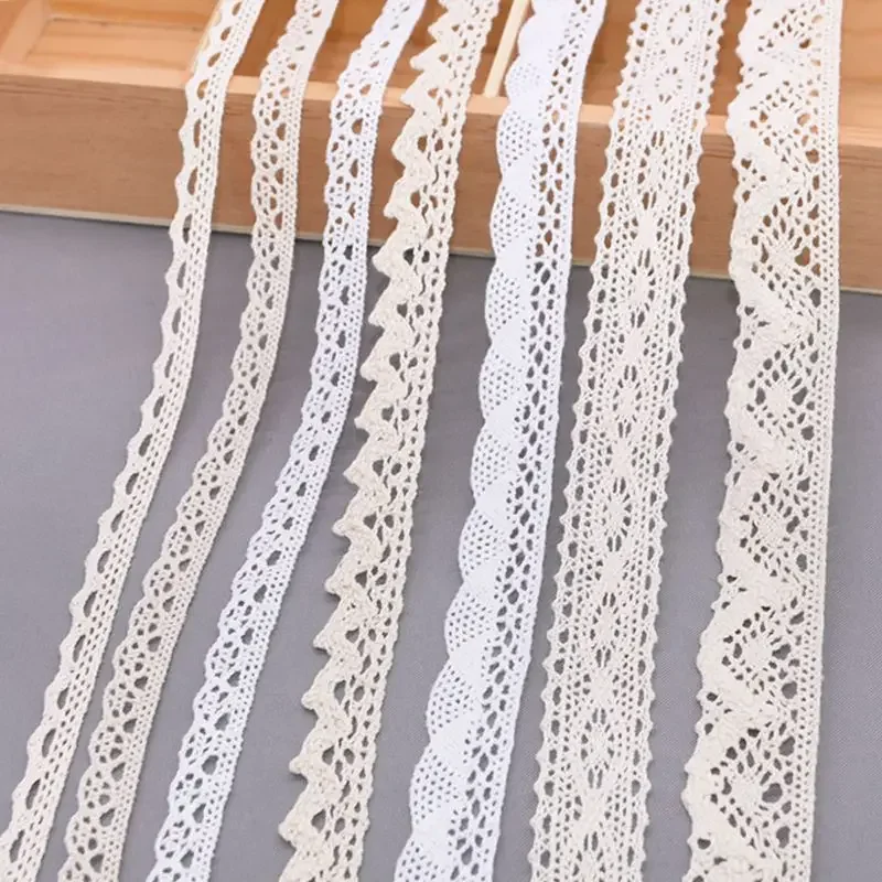 

White Cotton Embroidered Lace Trim Ribbon Fabric DIY Craft Sewing Supplies