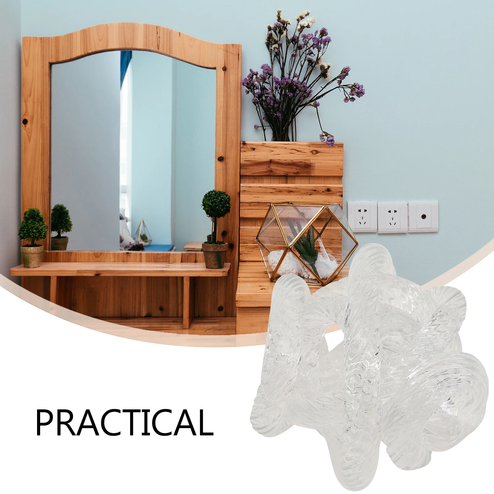 

Glass Sculptures Home Decor for Living Room Decoration Bookshelf Accessories Knot Table Decorative