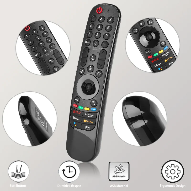 AKB76039905 MR22GA For LG IR Remote Control Replacement With NETFLIX PrimeVideo Buttons, For LG TV 2021-2022 Models UQ75 UQ80