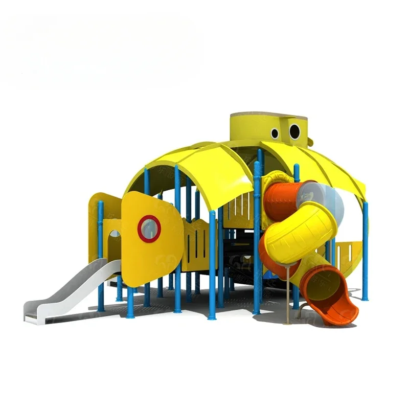 Commercial plastic PE board plastic galvanized steel outdoor toys playground kindergarten play house for children kids toddler