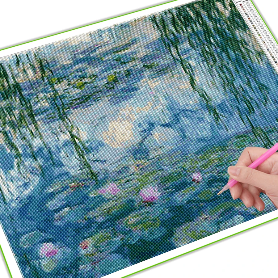 FULLCANG Full Square/Round Drill 5d Diy Diamond Painting Claude Monet Mozaik Embroidery Landscape Cross Stitch Craft Kit FC724