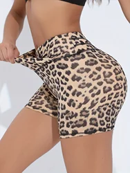 Women's High Waist Leopard Print Yoga Short, Sports Style, Slim Fit Bottoms For Women, Sports Style