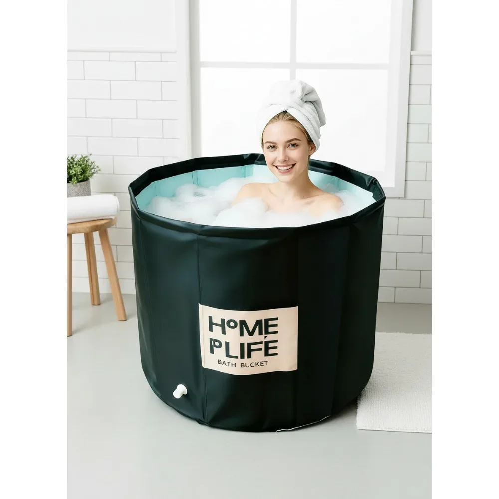 

Large Foldable Soaking Bathtub for Hot and Ice Baths, Portable Muscle Recovery Therapy No Installation
