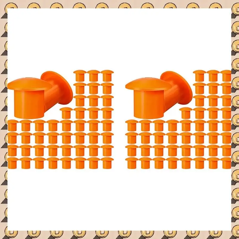 A003 200 Uds tapa de barras de refuerzo de setas tapas de seguridad de barras de refuerzo de setas de plástico para barras de refuerzo de 3 a 7, Color naranja, 2,36X2,17X1,5 pulgadas