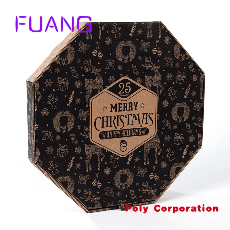 Custom  Wholesale High Quality Custom Printing 9 10 12 Inch White Black Round Packaging Pizza Box