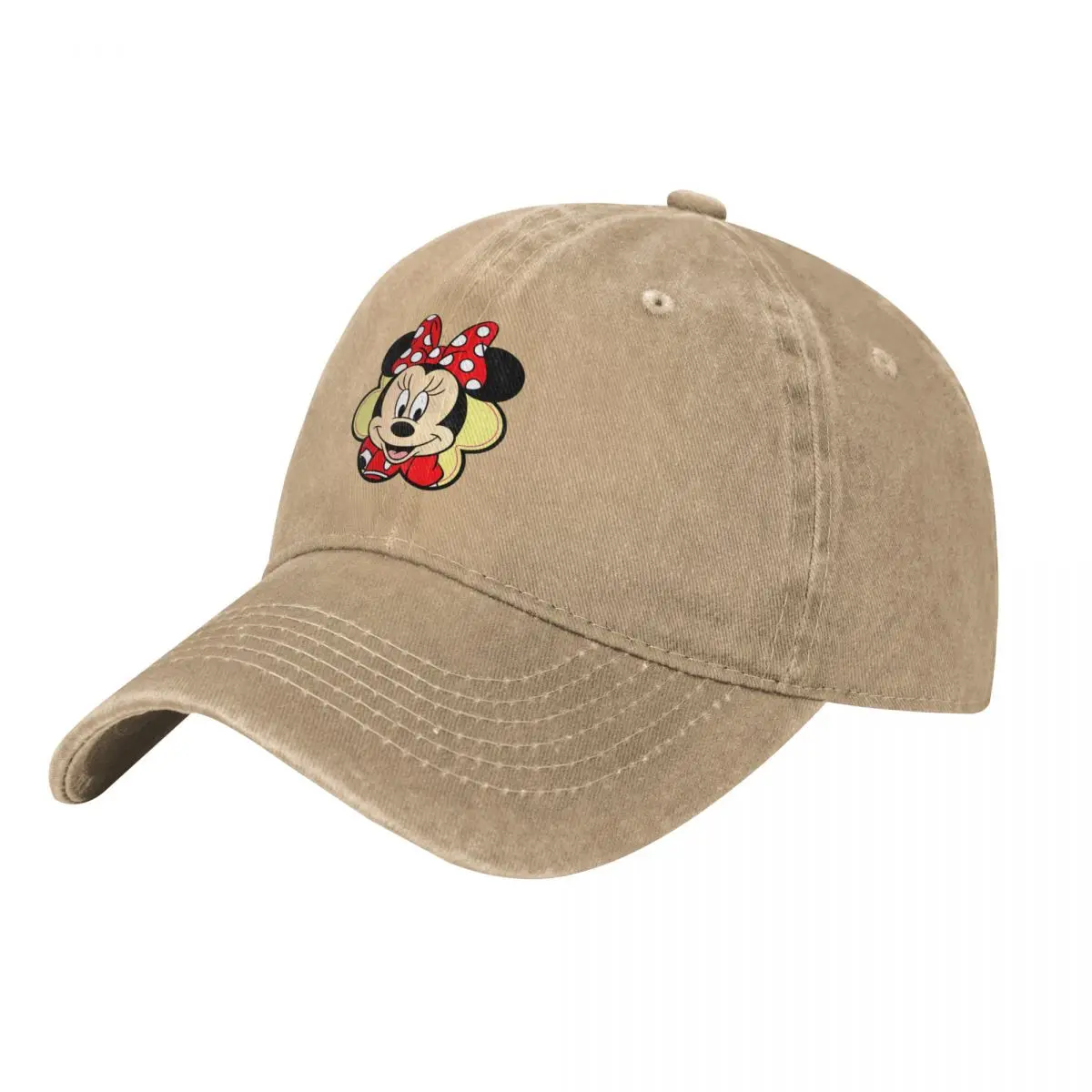 Nieuwe Gewassen Denim Hoeden Minnie Mouse Face Vintage Baseballpet Klassieke Papa Hoed