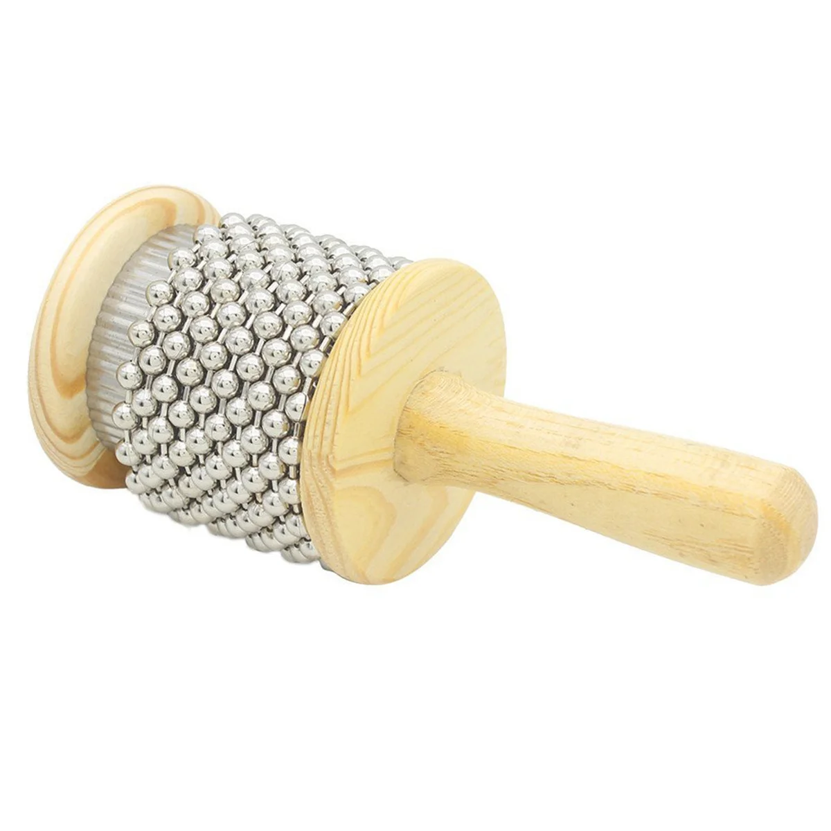 Dia.2.5'' Holz-Cabasa-Handschüttler, Schaben, Rasseln, Sound, Kinder-Musikinstrument, einfacher Griff für Studenten im Vorschulalter
