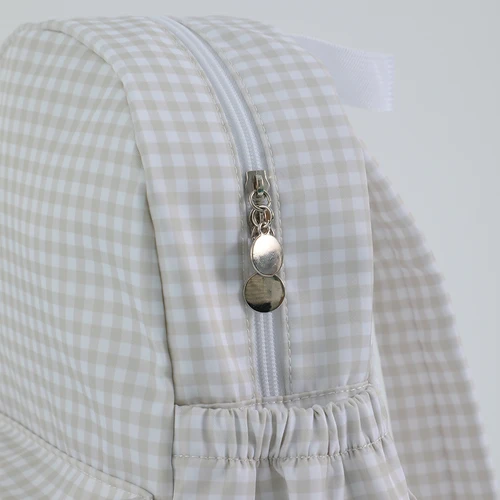 Imagen 2 del producto Mochila a cuadros para niñas y niños, mochila escolar de nailon impermeable Floral, bolsa de libros ligera y duradera para estudiantes