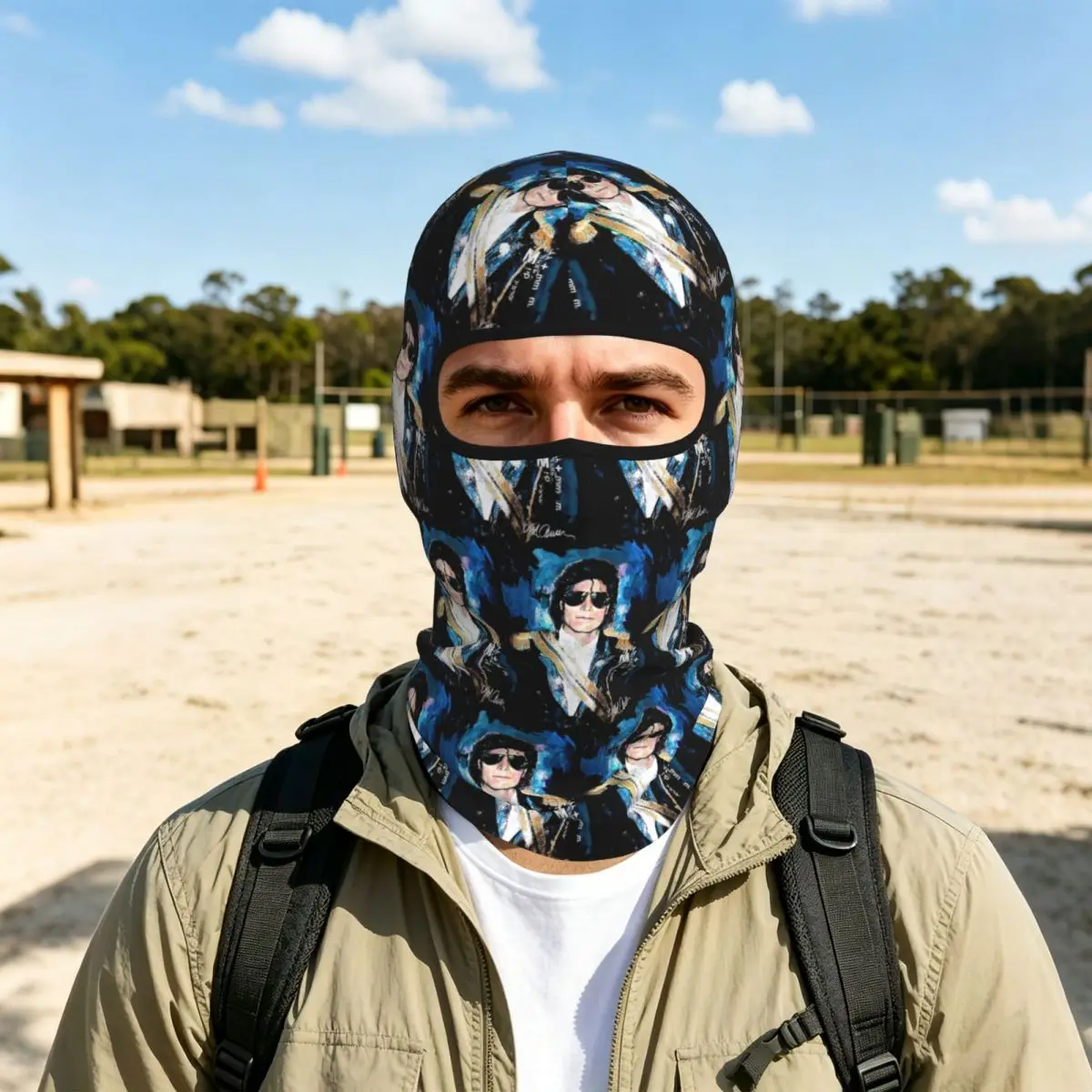 Michael 1984 Grammys Jackson Pop Art Portrait Balaclava Full Face Mask Sun Protection Neck Gaiter For Motorcycle Cycling Outdoor
