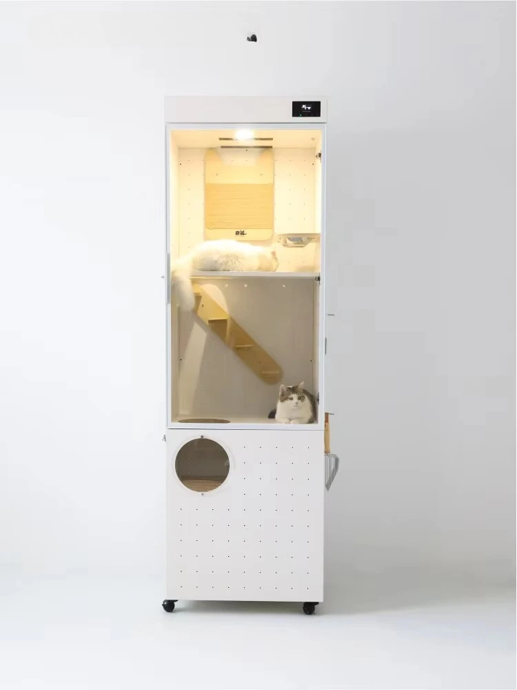 Efficient Solid Wood Cat Climbing Frame, Space Saving Coconut Shaped Compact Cat Tree with Scratching Post Pet Shelf