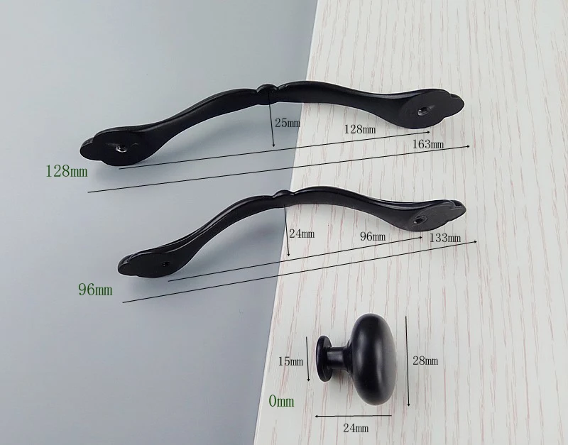 Black Zinc Aolly Furniture Hardware Handles Sliding Door Drawer Knob Wardrobe Kitchen Cabinets Cupboard Dresser Push Pull Handle