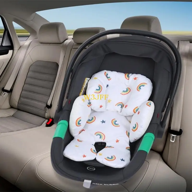 W3JF 유아용 카트 시트 쿠션 통기성 메쉬 디자인 헤드 레스트 신생아 유모차 스윙과 크래들을위한 분리 가능